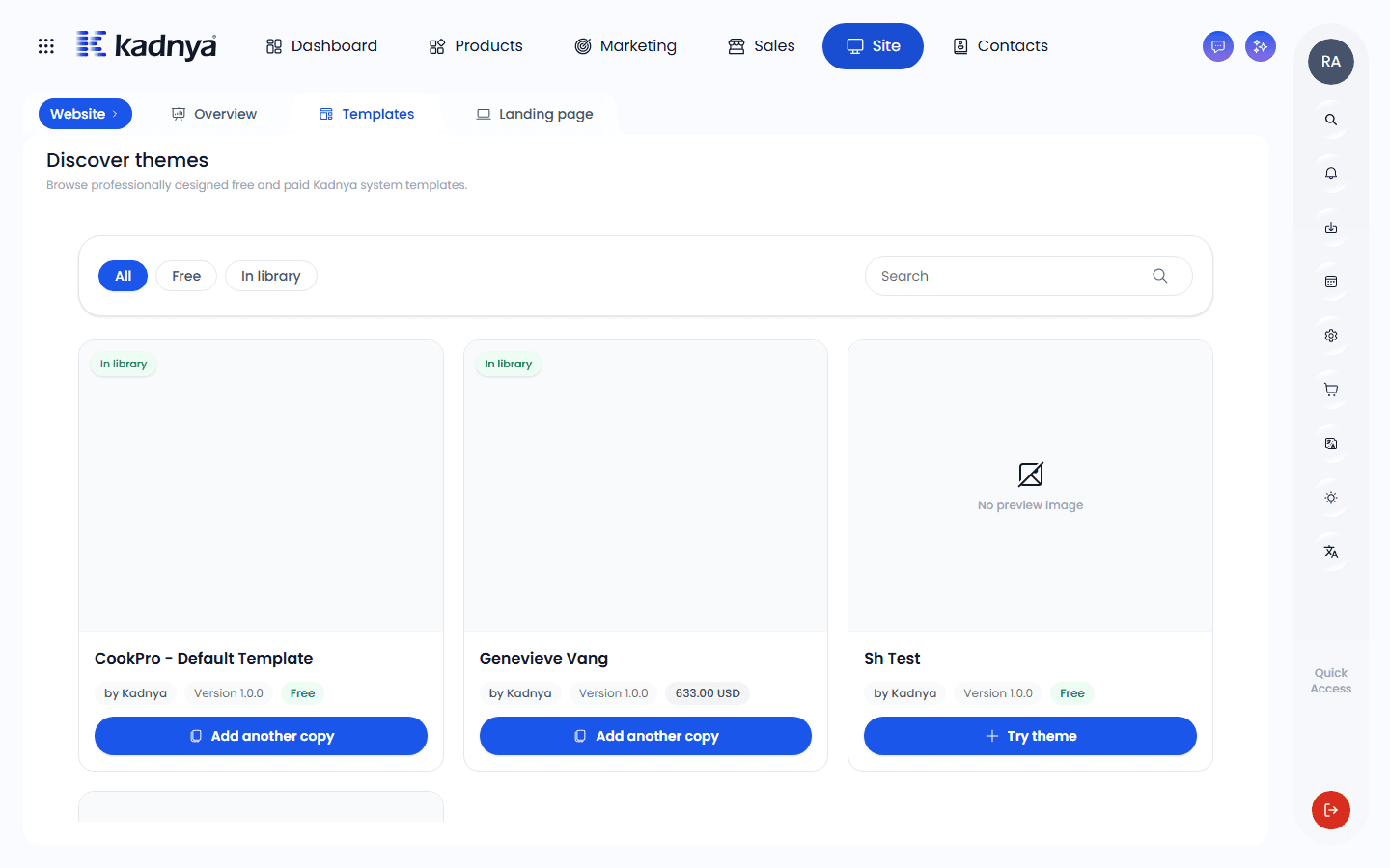 Website themes, free and paid